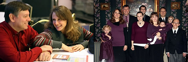 Bernie and Linda at the Bridges conference; Beall Family at the Bavarian Inn