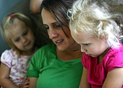 grandmom reading to girls